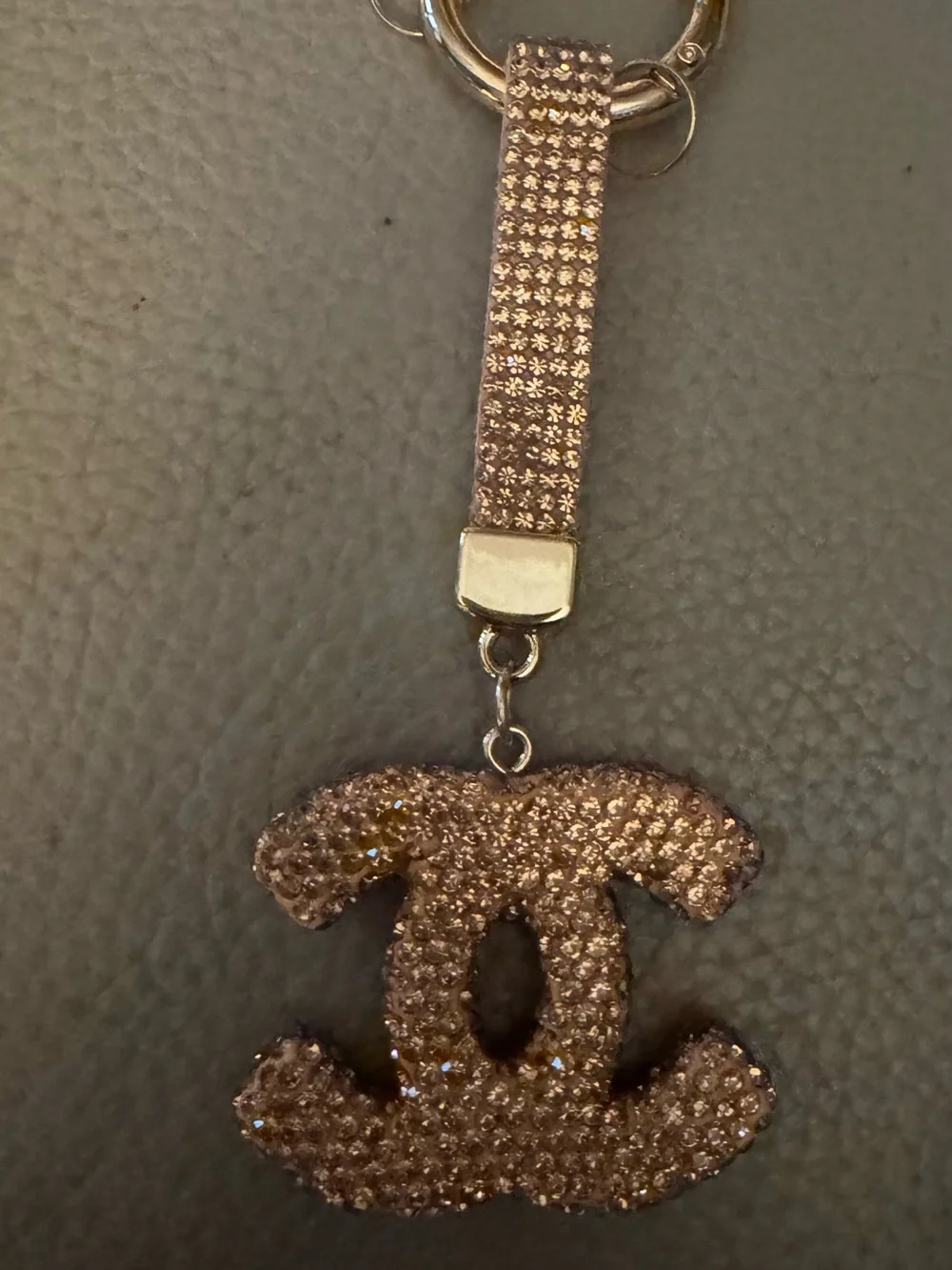 Designer-Inspired Crystal Logo Keychain,Black, Silver, Rose Gold. $12 each/2/$20
